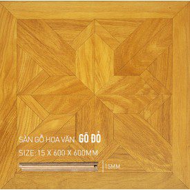Sàn gỗ Mỹ Thuật Gõ Đỏ 600x600mm